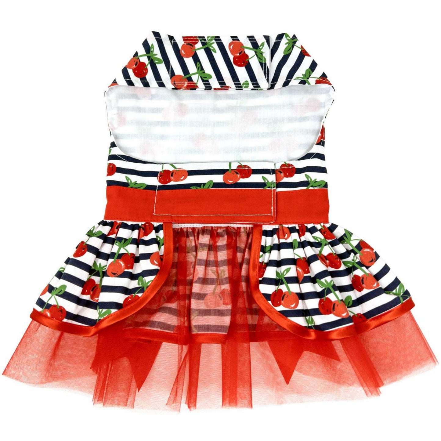Cherry Stripe Harness Dress with Matching Leash 78586