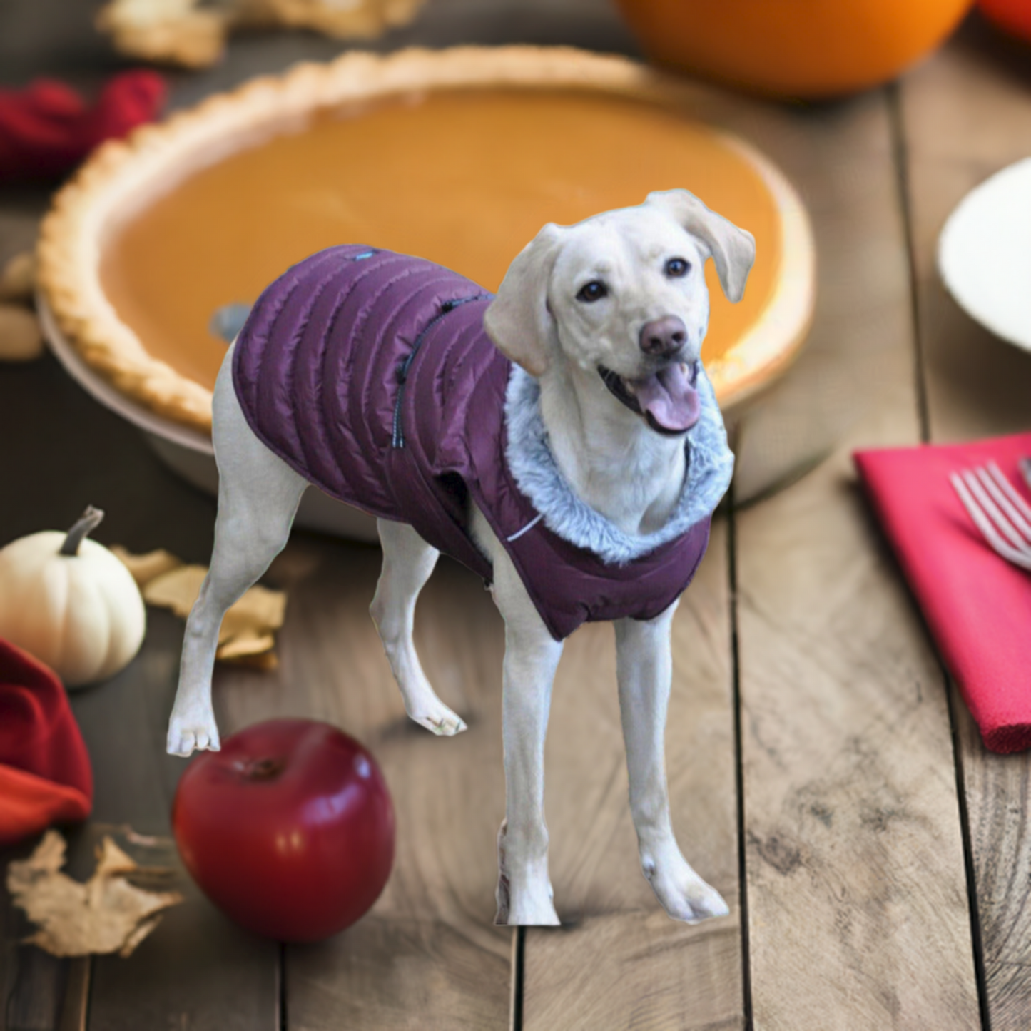 Doggie Design Alpine Extreme Weather Puffer Dog Coat Burgundy 68222