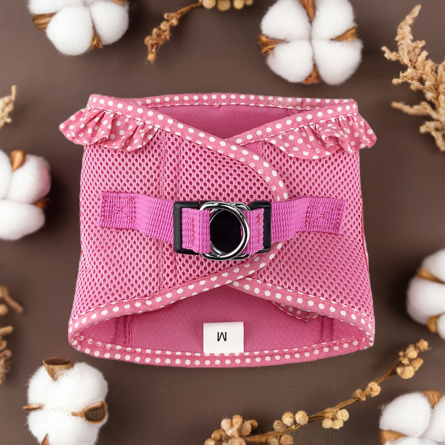 American River Choke-Free Dog Harness by Doggie Design - Pink Polka Dot 71516