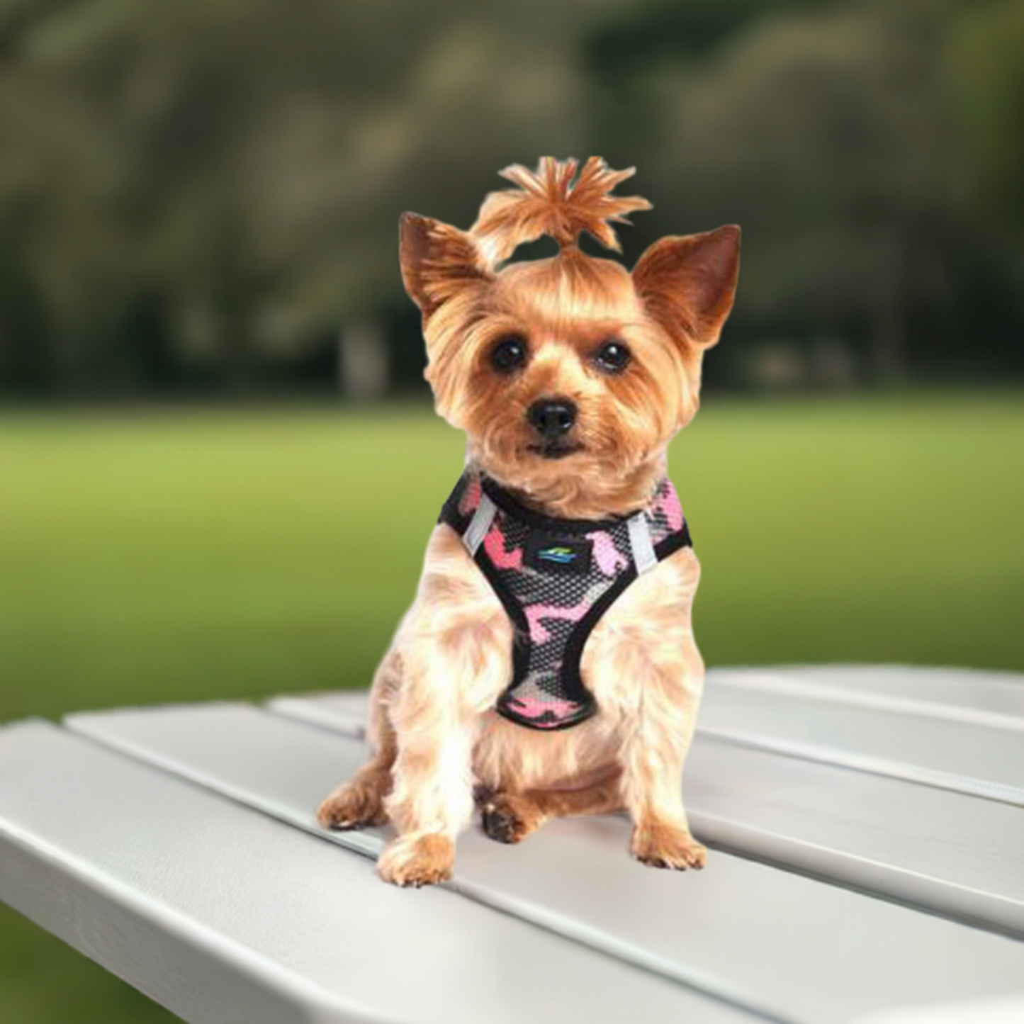 American River Camo Choke Free Dog Harness Pink