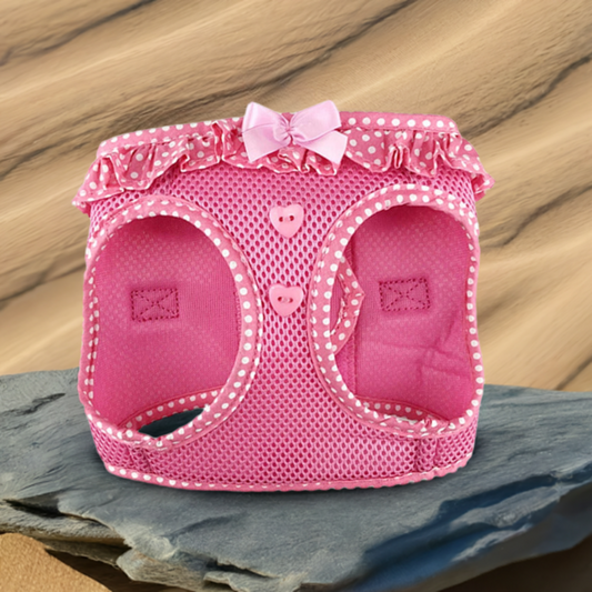 American River Choke-Free Dog Harness by Doggie Design - Pink Polka Dot 71516