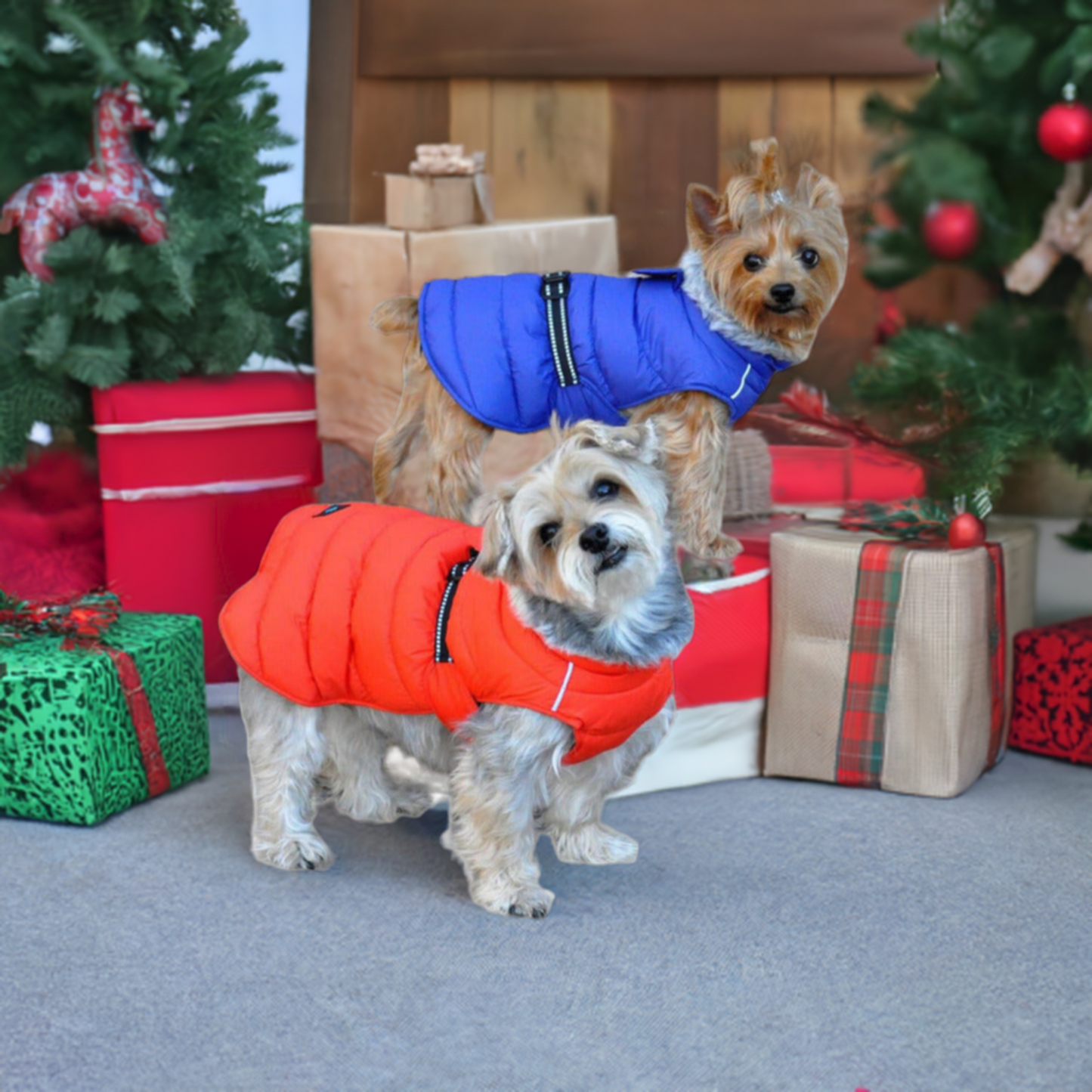 Alpine Extreme Weather Puffer Dog Coat by Doggie Design Orange 68229
