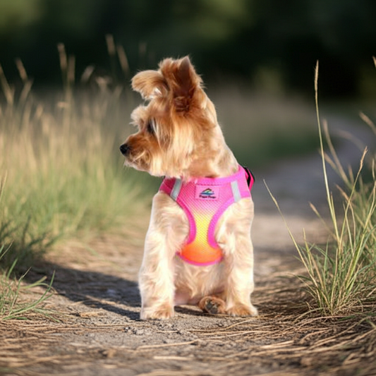 Doggie Design No-Choke Dog Harness – Raspberry & Orange