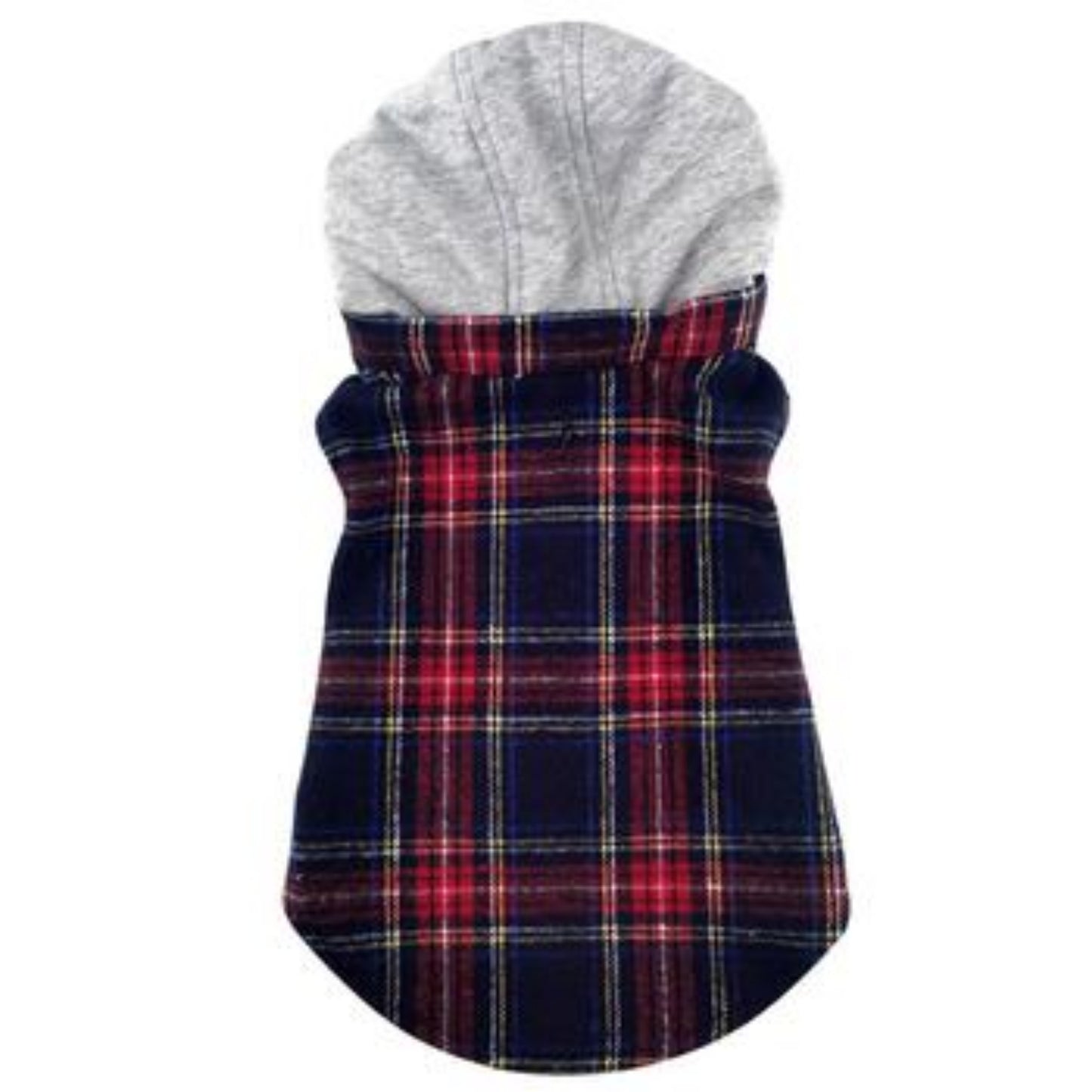 Weekender Dog Sweatshirt Hoodie - Red & Black Plaid Flannel DD78574