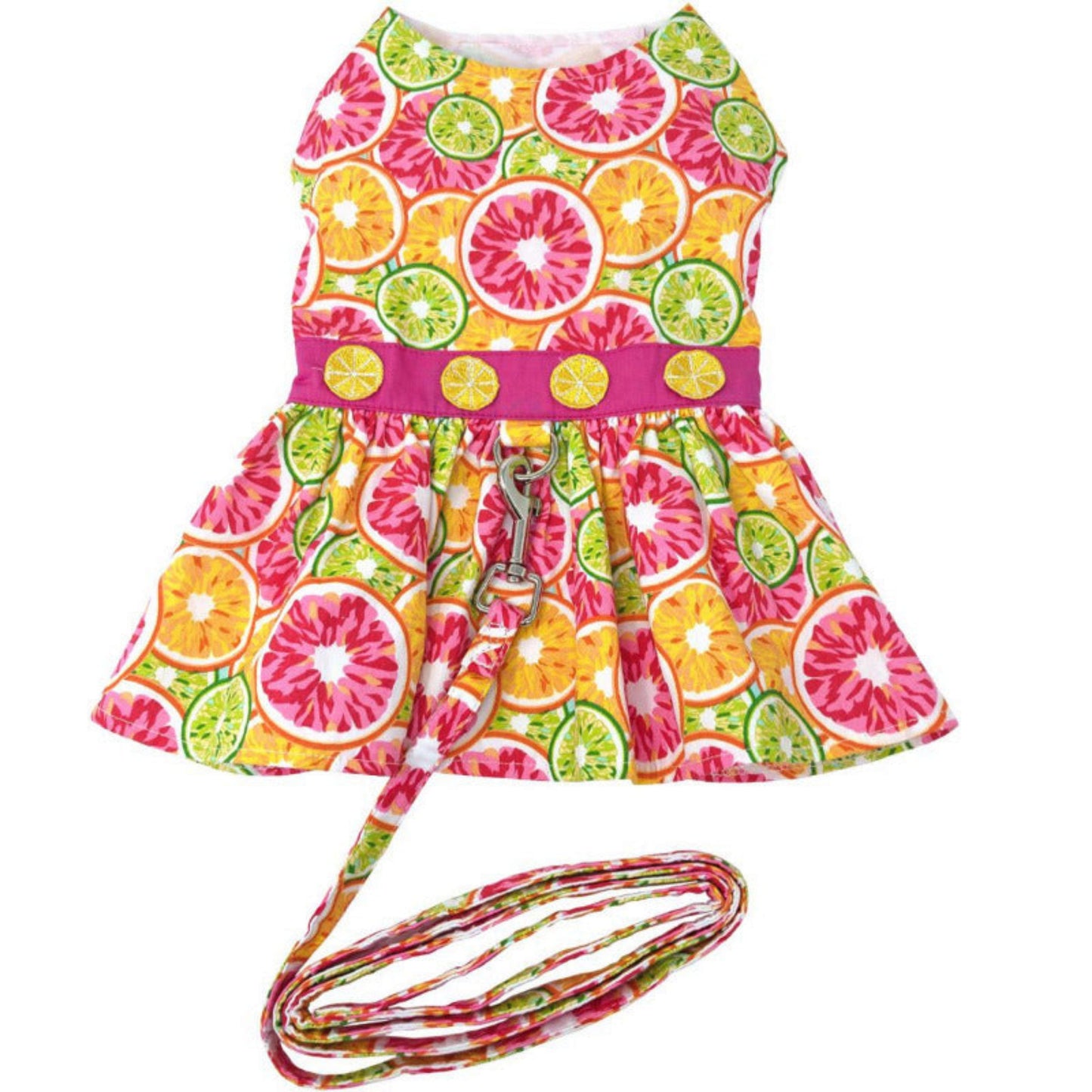 Doggie Design Citrus Slice Dog Dress with Matching Leash
