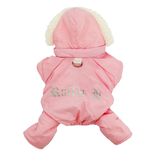 Doggie Design Pink Ruffin It Dog Snowsuit Harness 2100