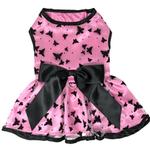 All Aflutter Pink & Black Dog Dress 78585