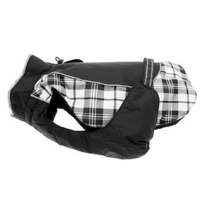 Alpine All-Weather Dog Coat - Black and White Plaid 65164