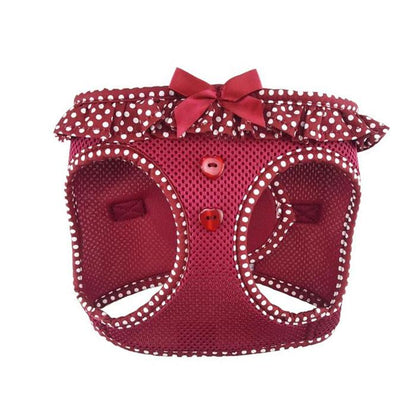 American River Choke Free Dog Harness  - Wine Polka Dot