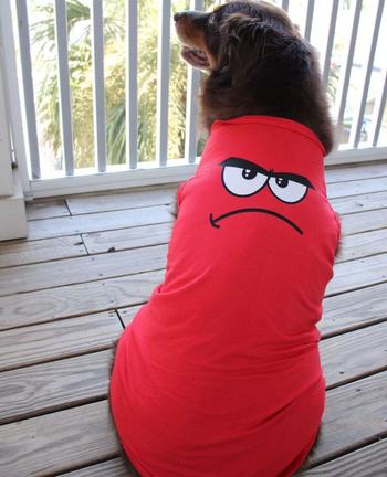 Angry Face Dog Tank - Flame Scarlet Red