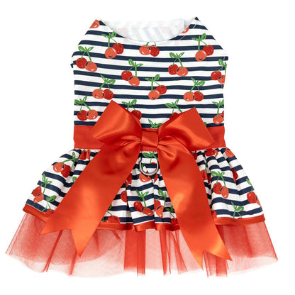 Cherry Stripe Harness Dress with Matching Leash 78586