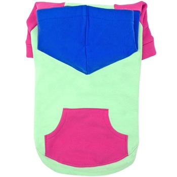 Color-Block Hoodie - Pink on Mint 78593