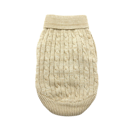 Combed Cotton Cable Knit Dog Sweater 68238