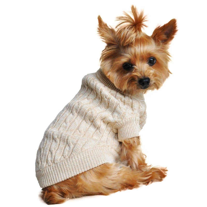 Combed Cotton Cable Knit Dog Sweater 68238