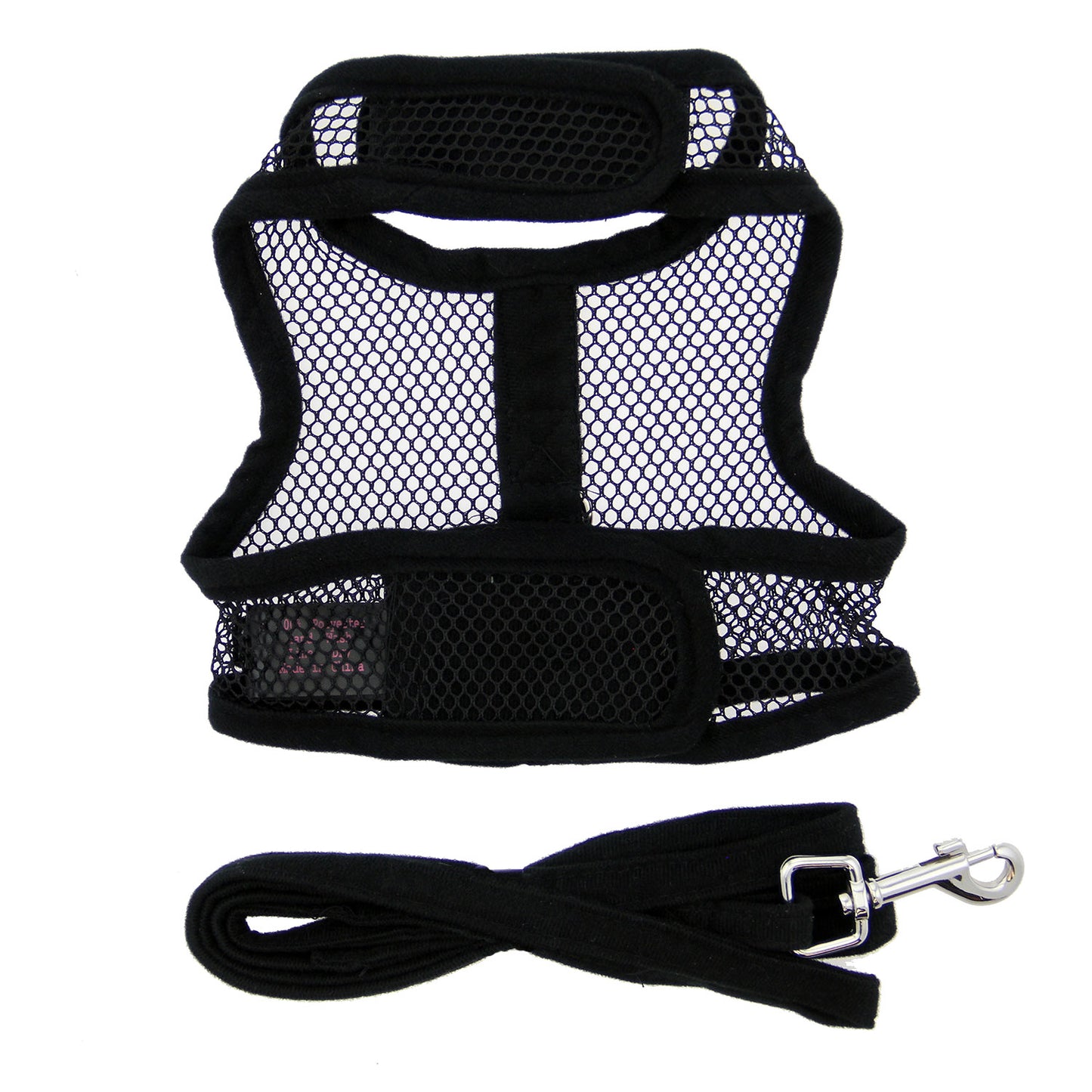 Cool Mesh Dog Harness with Leash - Solid Black 63344