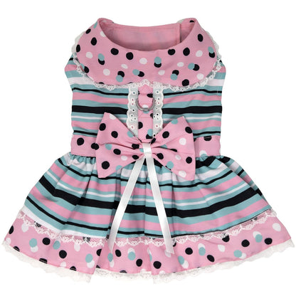 Dots & Stripes Harness Dress - Pink & TealÊ78584