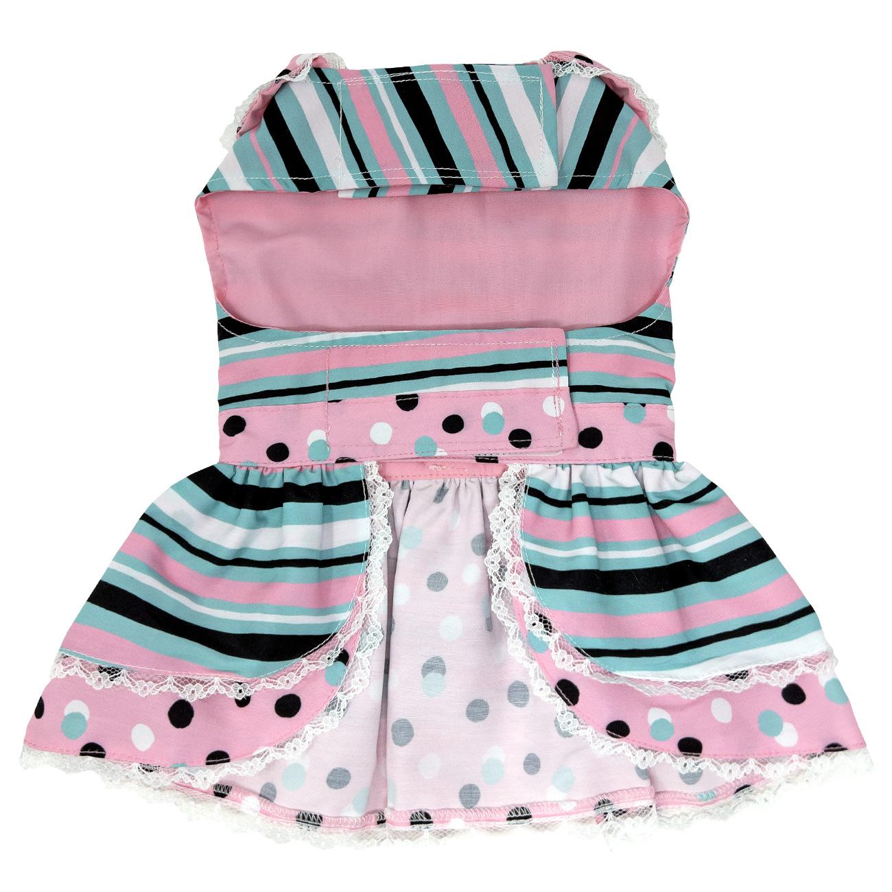 Dots & Stripes Harness Dress - Pink & TealÊ78584