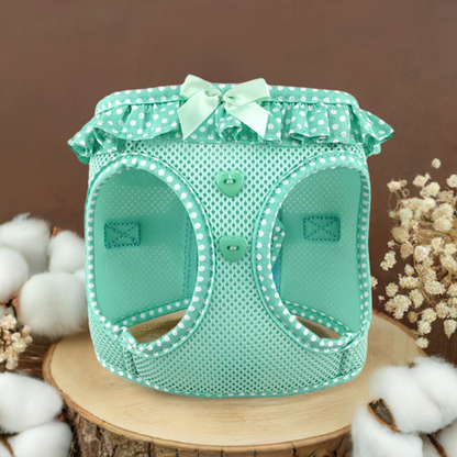 American River Choke Free Dog Harness Polka Dot Collection - Teal Polka Dot 71519