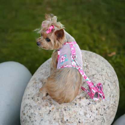 Cool Mesh Dog Harness - Hawaiian Hibiscus Pink  60977