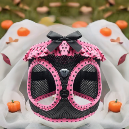 American River Choke Free Dog Harness-Hot Pink and Black Polka Dot 78491