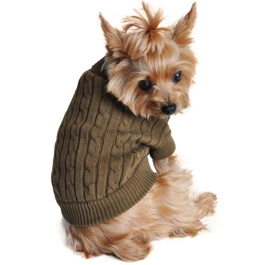 Combed Cotton Cable Knit Dog Sweater 68237