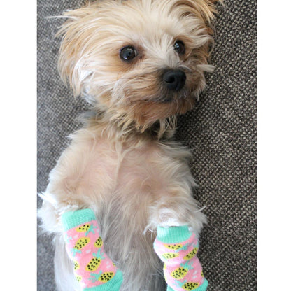 Non-Skid Dog Socks - Pink Pineapple 66861