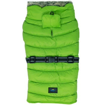 Doggie Design Alpine Extreme Weather Puffer Dog Coat Lime Green