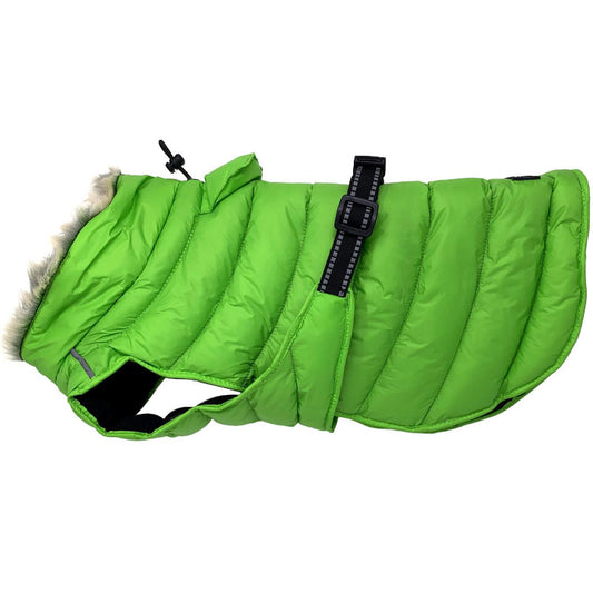 Doggie Design Alpine Extreme Weather Puffer Dog Coat Lime Green