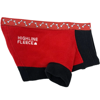 Highline Fleece Dog Coat - Red and Black