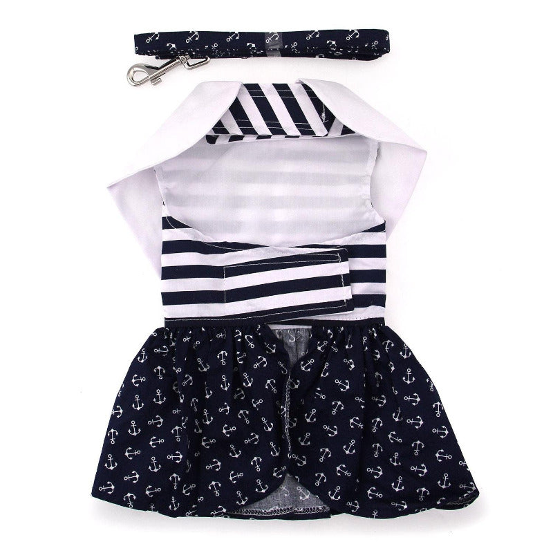 Doggie Design Nautical Dog Dress with Matching Leash 66885