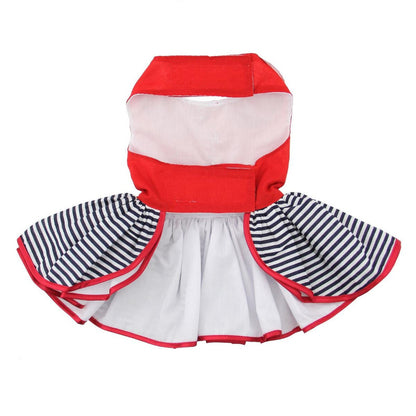 Doggie Design Red White and Blue Sailor Girl Dog Harness Dress 70888 Spring Dress