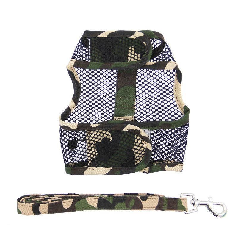 Cool Mesh Dog Harness with Leash - Camouflage-60976