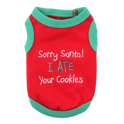 Sorry Santa Holiday Dog Tank by Parisian Pet - Red  66384