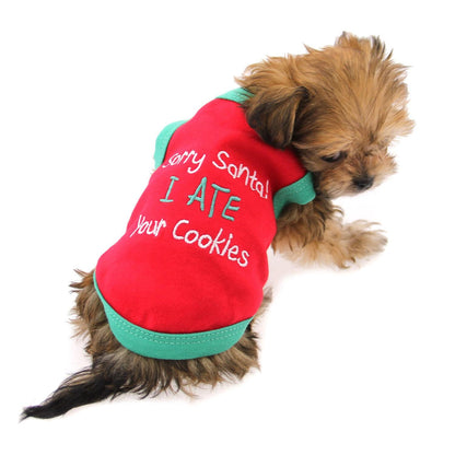 Sorry Santa Holiday Dog Tank by Parisian Pet - Red  66384