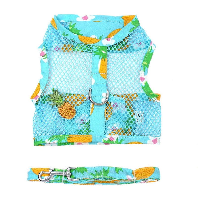 Doggie Design Cool Mesh Dog Harness with Leash - Pineapple Luau 73378