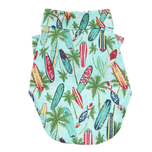 Doggie Design Hawaiian Camp Shirt - Surfboards and Palms 66919