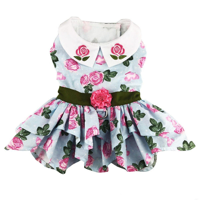 Doggie Design Pink Rose Harness Dress with Matching Leash 78467