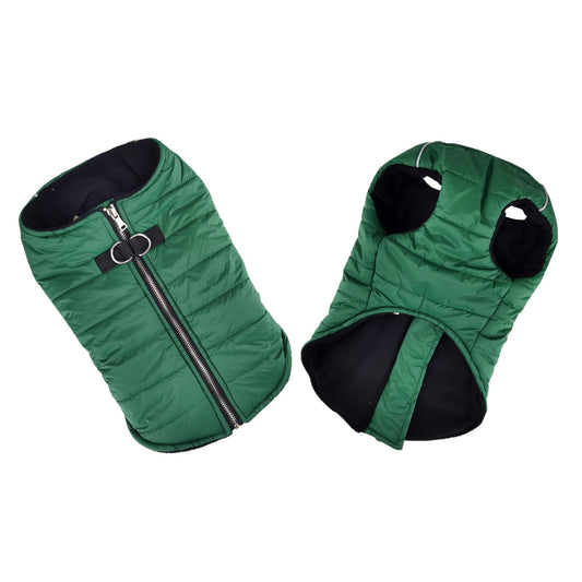 Zip-up Dog Puffer Vest - Dark Green DD-78537