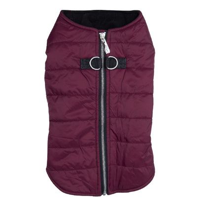 Zip-up Dog Puffer Vest - Burgundy DD-78539