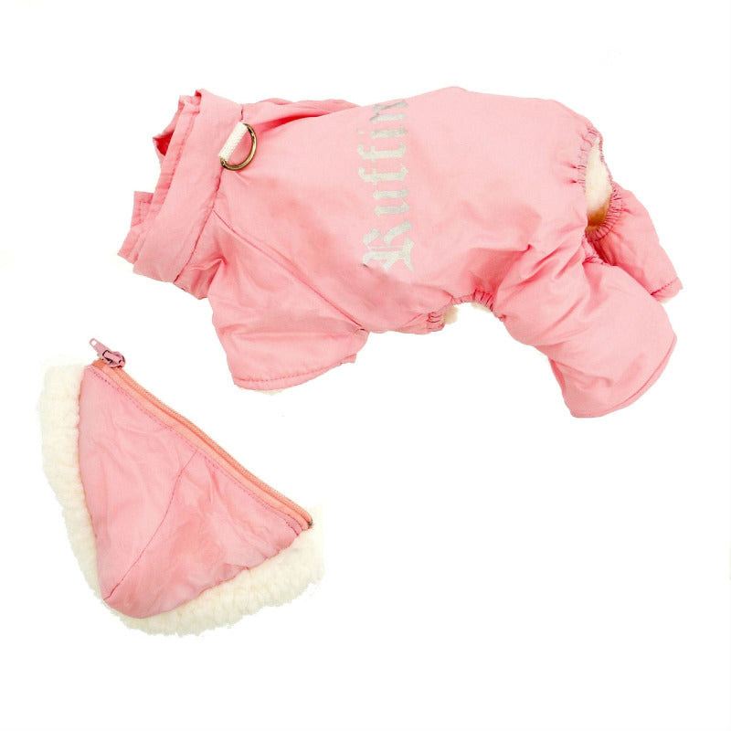 Doggie Design Pink Ruffin It Dog Snowsuit Harness  2100