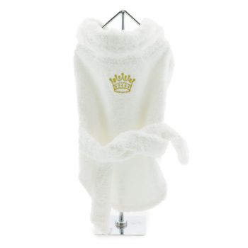 White Gold Crown  Cotton Dog Bathrobe